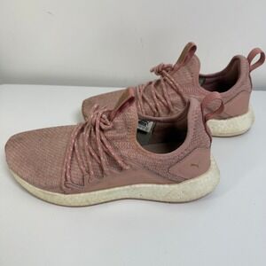 Puma NRGY Star Running Shoes Womens 9 Rose Pink Gold Knit Athletic Sneakers